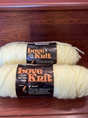Love Knit Lot of 2 Yellow Primrose #1107 4 Ounces 113g